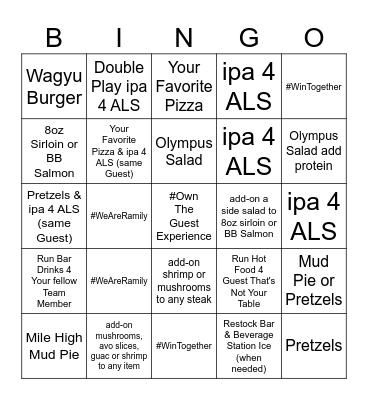 3 BINGOS 2 WIN Bingo Card