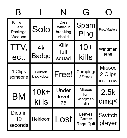 apex spectating v2 Bingo Card