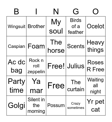 Jim y Star lake night one Bingo Card