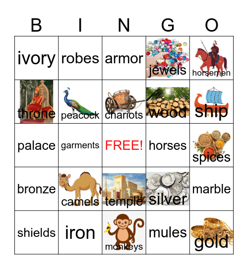 Solomon's Riches Bingo Card