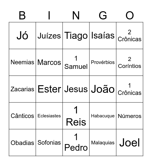 Glória Bingo Card