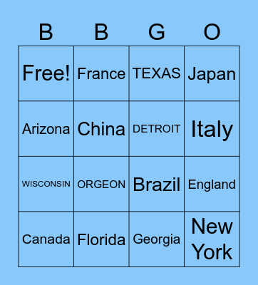 BLUERYAI LOCATOR Bingo Card