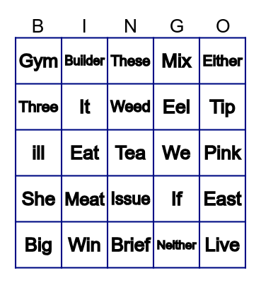 Bingo of Sounds Bingo Card