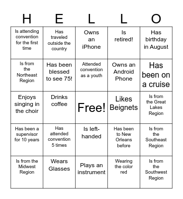 Find Someone Who... Bingo Card