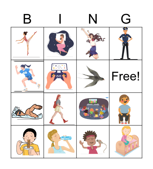 Verb Bingo Card