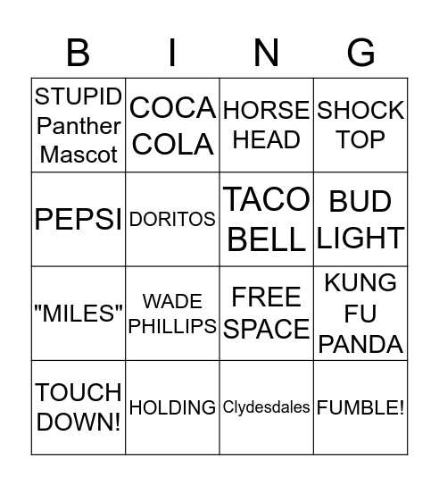 SUPERBOWL! Bingo Card