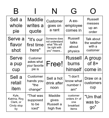 Common Grounds Bingo Extravaganza Bingo Card