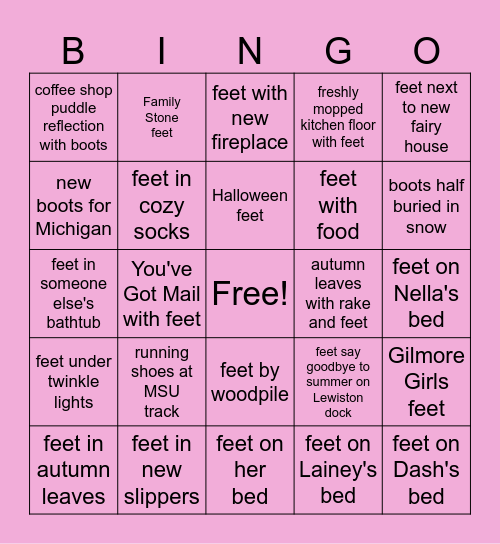 FOOT FETISH Bingo Card