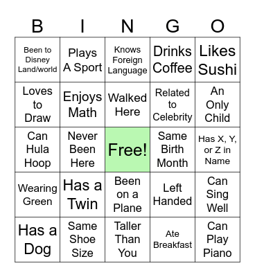TMBC Icebreaker Bingo Card