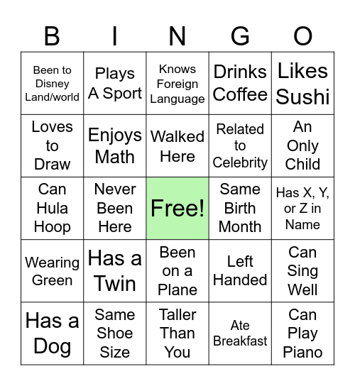 TMBC Icebreaker Bingo Card
