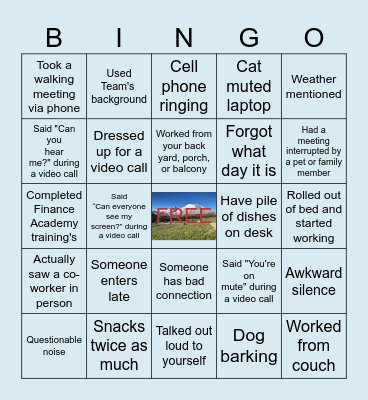 Virtual Farewell Party Bingo Card