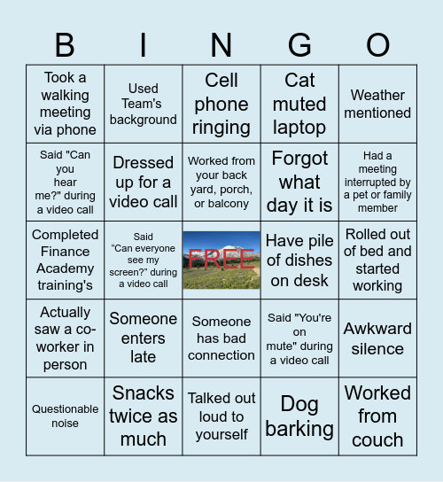 Virtual Farewell Party Bingo Card