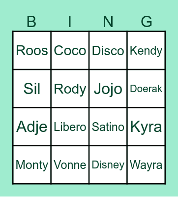 Stal Eikelboom Ponykamp Bingo Card