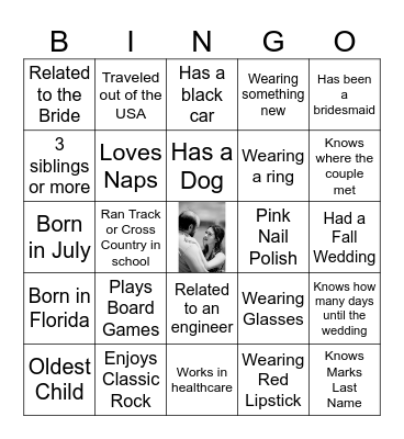 Bridal Shower Bingo Card