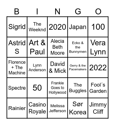 🤔  HINT BINGO 🤔 Bingo Card