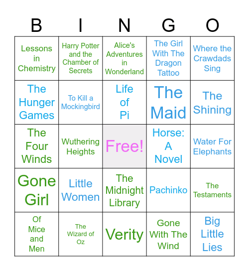 Summer Reading Bingo Card