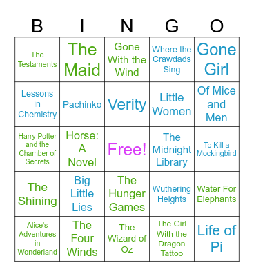 Summer Reading Bingo Card