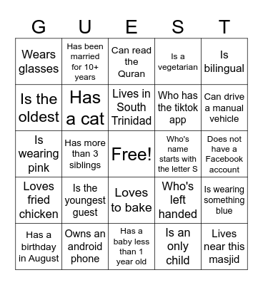 ICE BREAKER Bingo Card