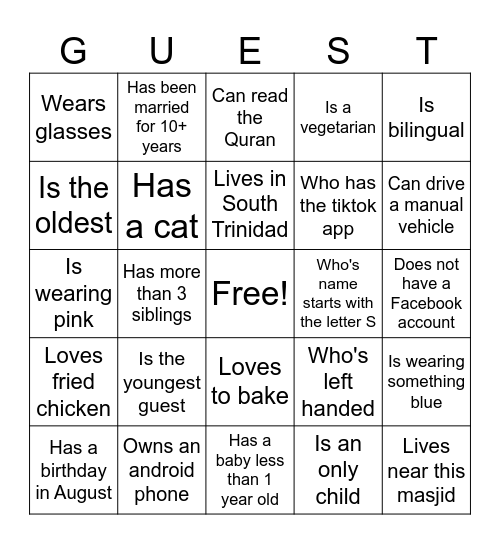 ICE BREAKER Bingo Card