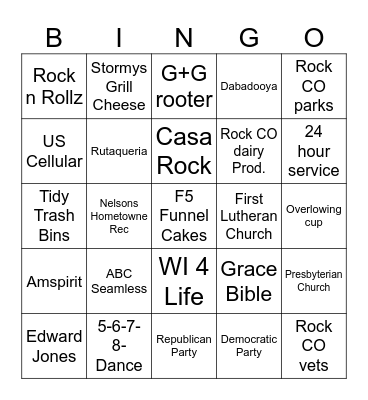 Fair Bingo Card