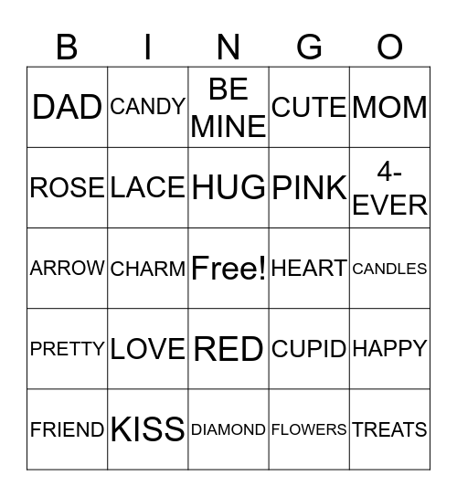 Valentine BINGO! Bingo Card