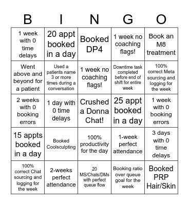 Skin Vitality CCR Bingo Card