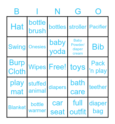 Baby Bingo! Bingo Card