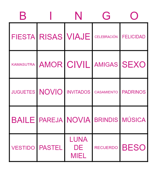 ♥ Despedida de Soleta Jaru ♥ Bingo Card