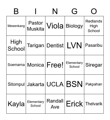 UNISDAC Bingo Card