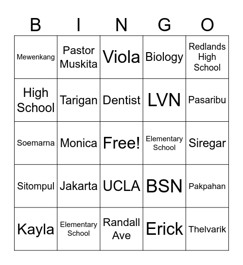 UNISDAC Graduates Bingo Card