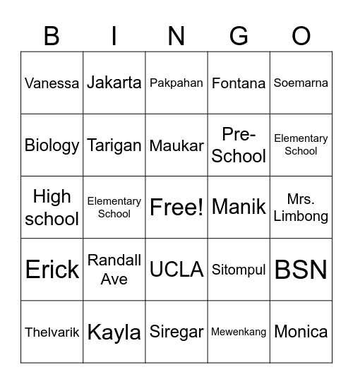UNISDAC Graduates Bingo Card