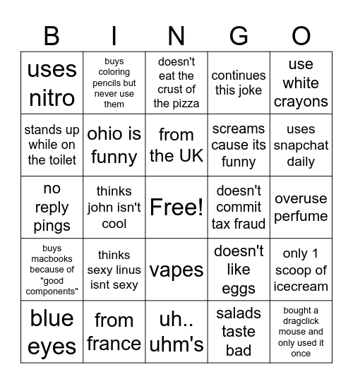 osds bingo Card