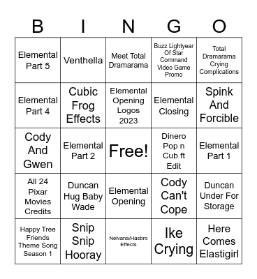 ELEMENTAL Available Now On Itunes Bingo Card