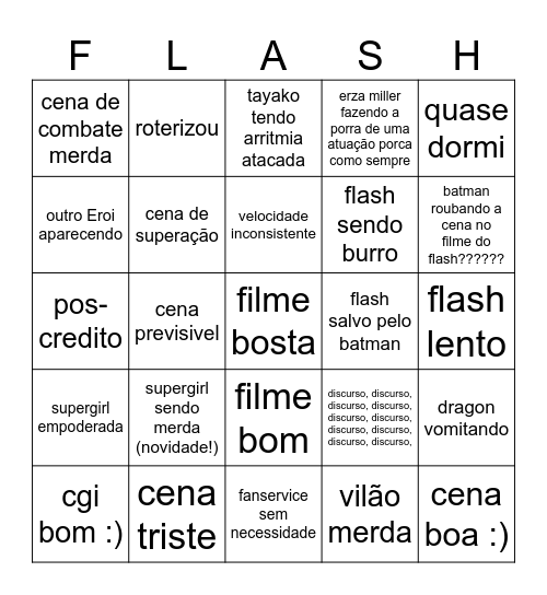 Flash gin :) Bingo Card
