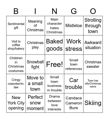 Hallmark Christmas Bingo Card