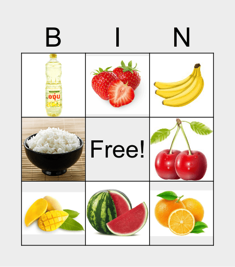 ผลไม้ Bingo Card