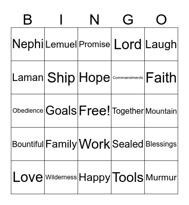 Scripture Bingo Card