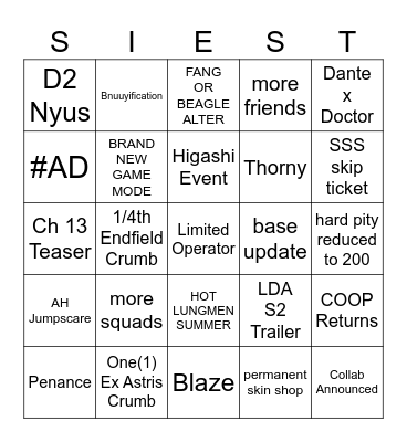 Bingo Card