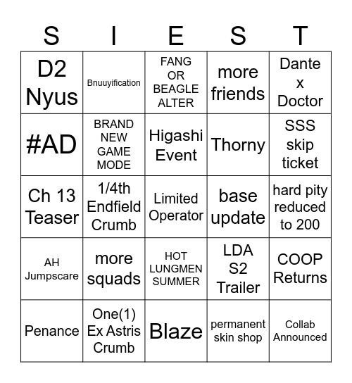 Bingo Card