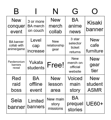 BA Summer 2023 Bingo Card