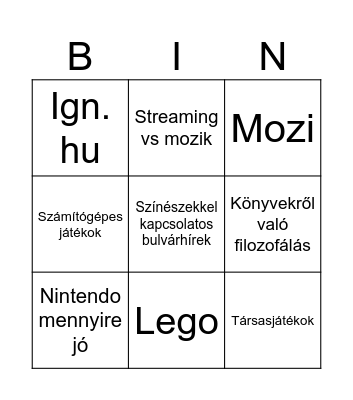 Haklits Bence bingo Card