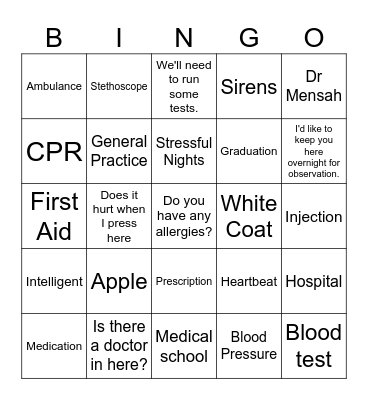 Natalie's Graduation Party Bingo Card