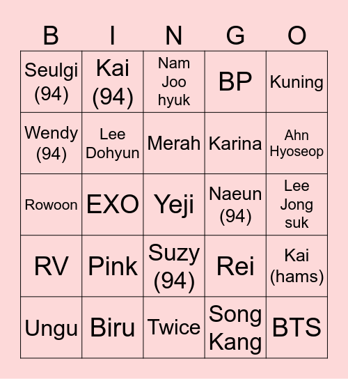 Kotak Bingo Minji Bingo Card