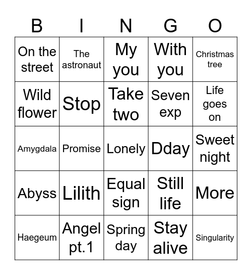 Y00ngispringles 🍀〽️ Bingo Card