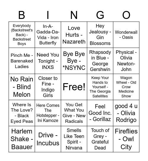 B-I-N-G-O Bingo Card