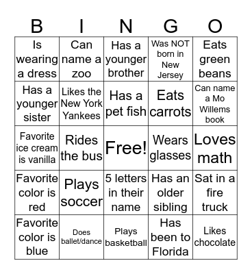 Valentine's Day Find-a-Friend Bingo Card