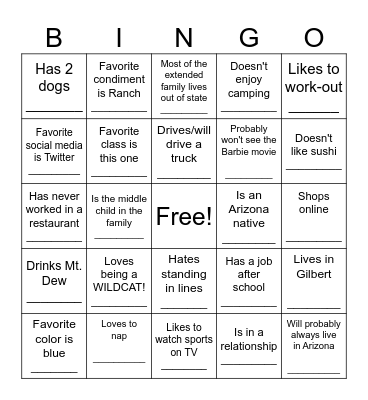 2023-2024 HOLLAND BINGO!! Bingo Card