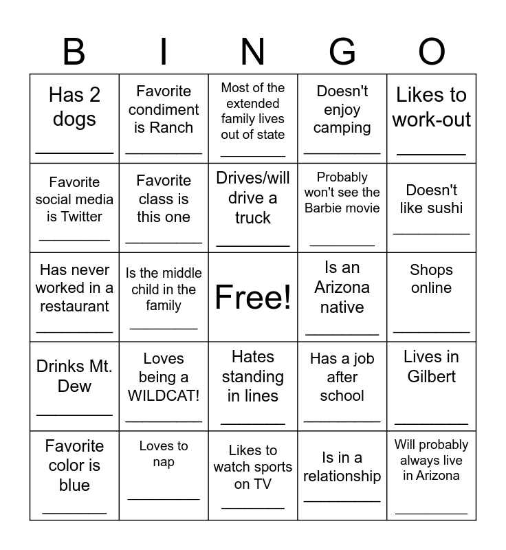 2023-2024 HOLLAND BINGO!! Bingo Card