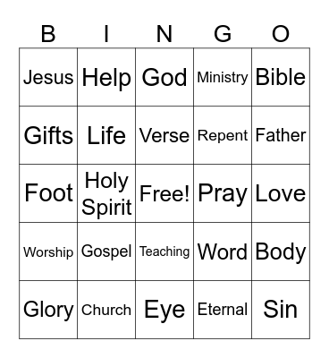Sermon Bingo Card