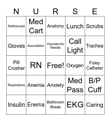 NURSE Bingo Card